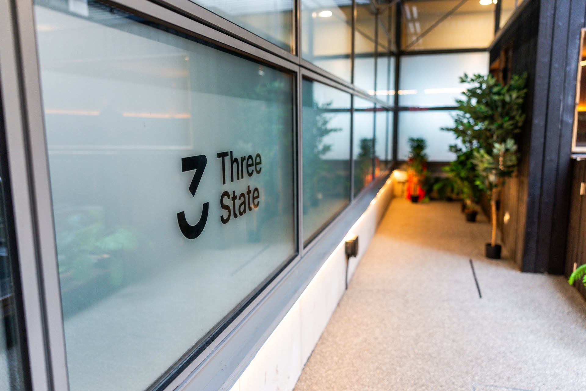 The Three State entrance corridor